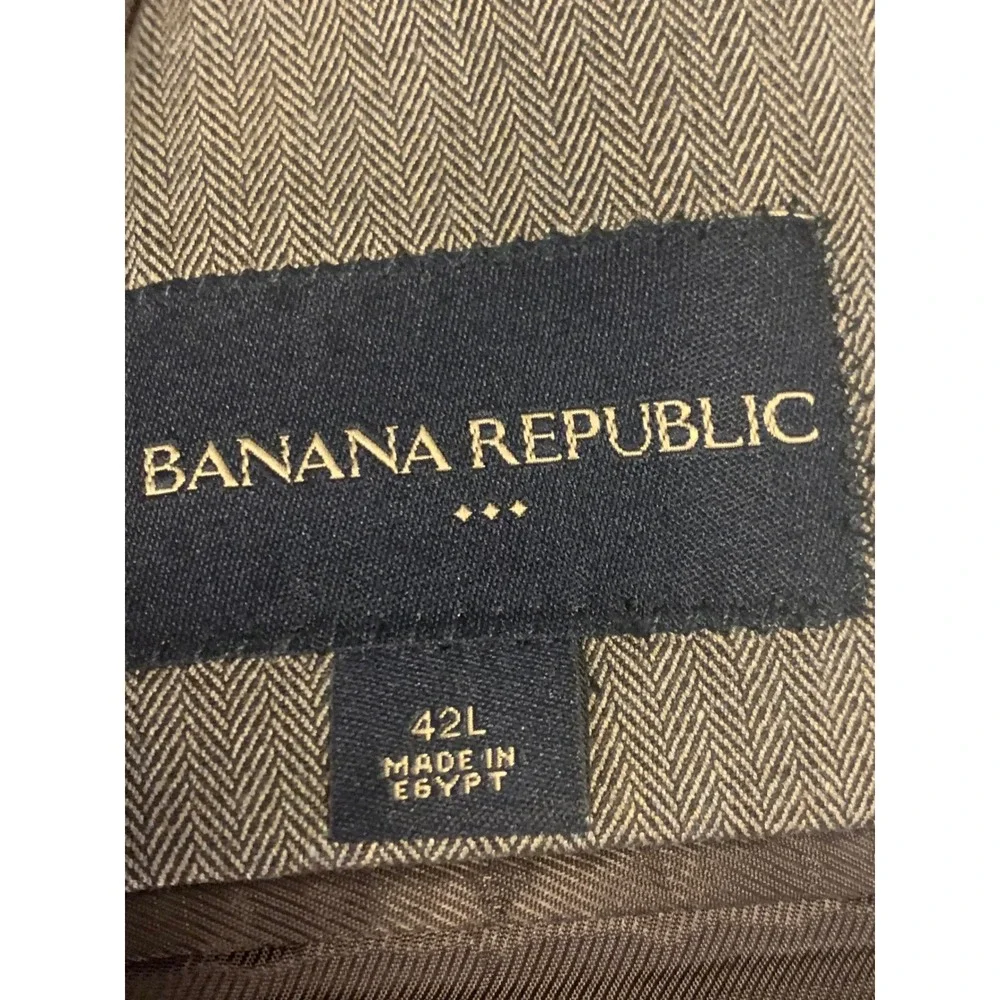 Banana Republic 42L Brown Chevron Herringbone Blazer Sport Coat Jacket